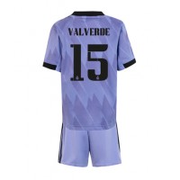 Dres Real Madrid Federico Valverde #15 Gostujuci za djecu 2022-23 Kratak Rukav (+ kratke hlače)